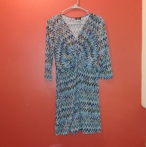 MSK Dress Blue/White/Brown Chevrons